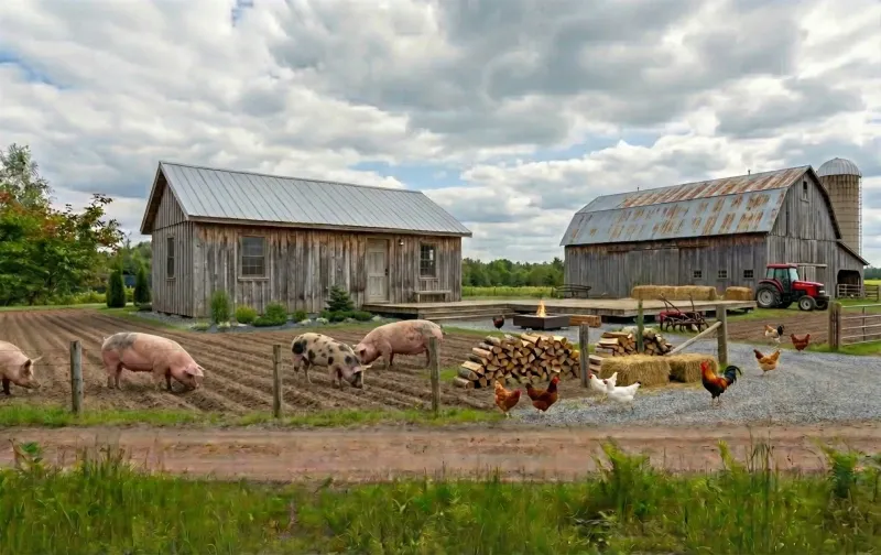 Pozadí - farma
